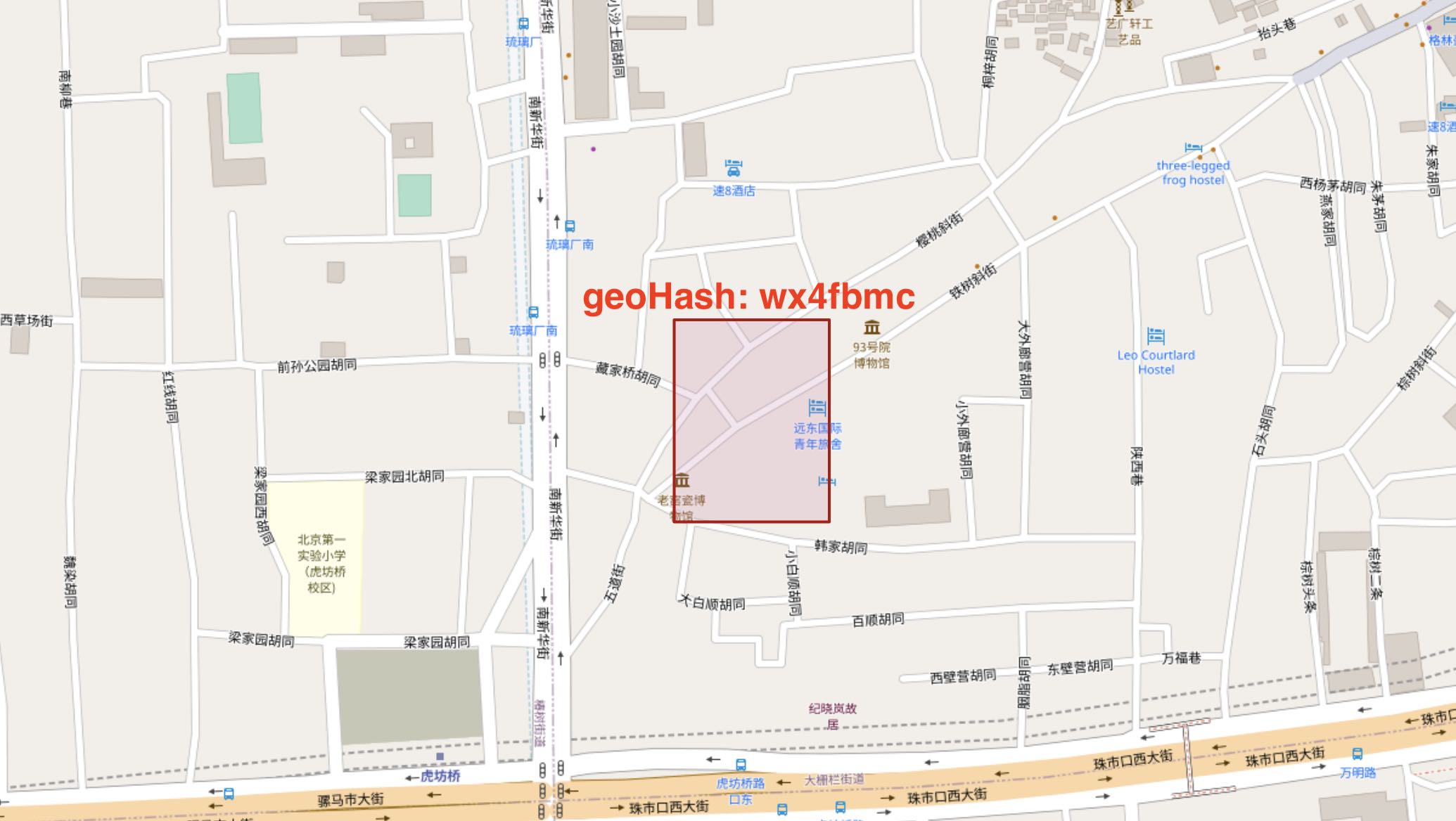 Figure 3. geohash code: wx4fbmc on map