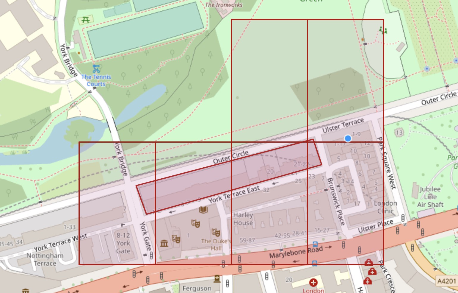 Figure 4. geohash blocks and geofence